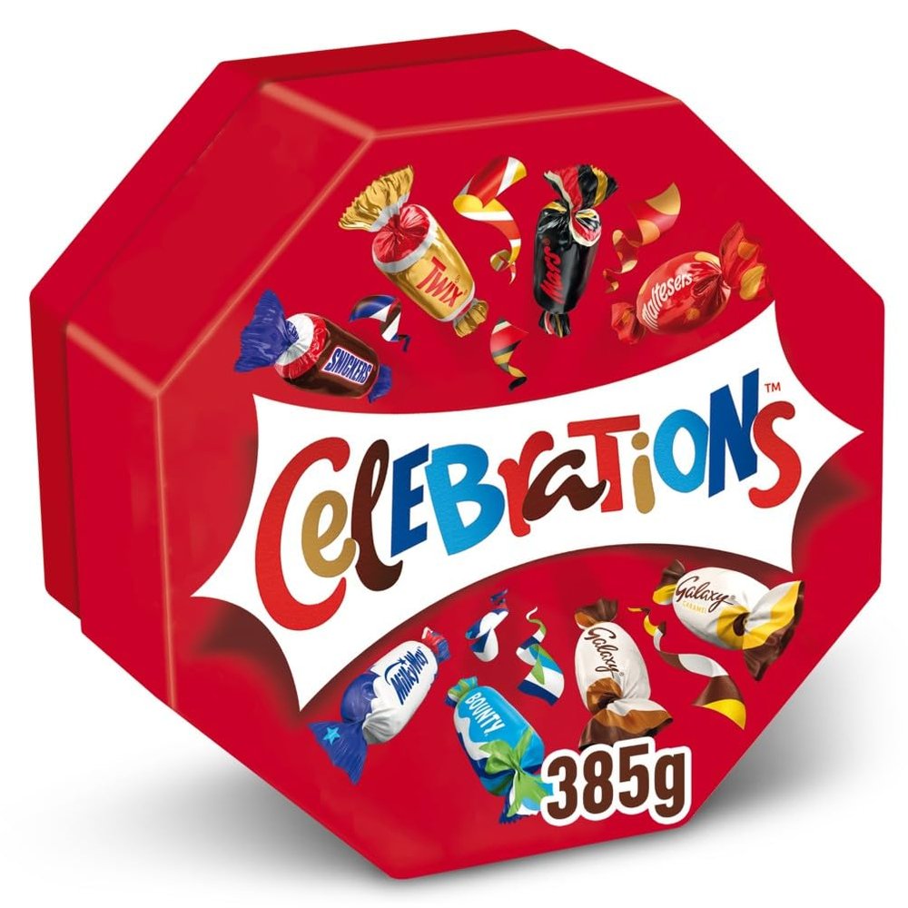 Celebrations Bulk Chocolate Gift Box, 385g Assorted Chocolates Snack Box With Mini Chocolate Bars & Biscuits. Perfect for Easter and Ramadan sharing, Gifting and Snacking