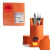 100 Airlaid Cutlery Napkins, Fabric-Like | Ready Folded Napkins with Slit | 40 x 40 cm 1/8 Fold Cutlery Bag High Quality Wedding Birthday Hotel Catering Premium Quality Orange view 1