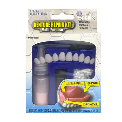Instant Smile Complete Denture Repair Kit, 10 Count, Unflavored, Adult, Non Toxic