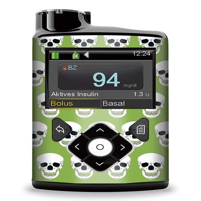 Skulls - Sticker Skin for Medtronic Minimed Color grn