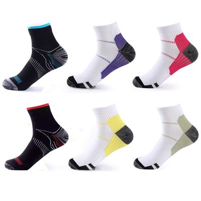 6 Pairs Johnda Compression Socks for Men and Women, Plantar Fasciitis Arch Support Foot Relieve Pain Supports Heel (S/M (Men 4-8 Women: 5-9), Multicolor)