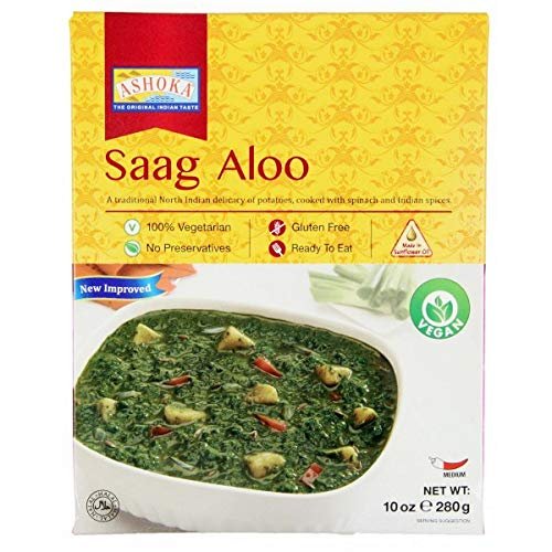 Ashoka Heat and Eat/Ready Meals- Aloo Saag- 280G (Pack of 5)