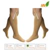 HealthyNees 2 Pairs Set Closed Toe 20-30 mmHg Zipper Compression Fatigue Swelling Circulation Knee Length Socks (2XL - 2 Pairs Beige) view 2