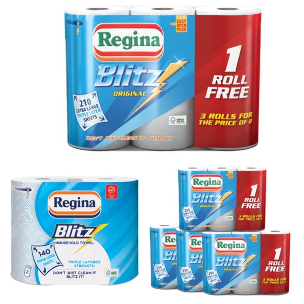 12 Regina Blitz 3ply Kitchen Roll Paper Towels