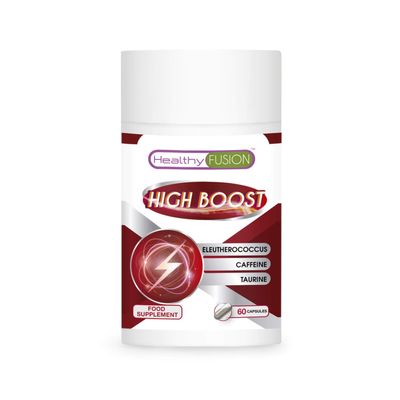Healthy Fusion Taurine + Caffeine + eleutherococcus | Powerful energiser and Natural Energy Booster | Eliminates Fatigue, Improves Physical Endurance and enhances Muscle Performance | 60u