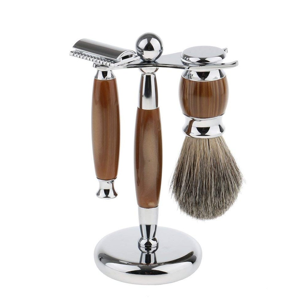 Backbayia Shaving Brush Stand Holder Stainless Steel for Men Barber Salon