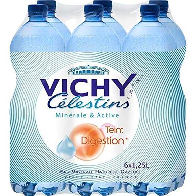 Vichy Clestins - Natural Mineral Water Gas 6X1.25L - Eau Minrale Naturelle Gazeuse 6X1.25L - Price Per Unit - Fast Shipping