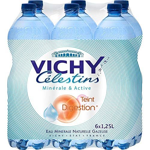 Vichy Clestins - Natural Mineral Water Gas 6X1.25L - Eau Minrale Naturelle Gazeuse 6X1.25L - Price Per Unit - Fast Shipping