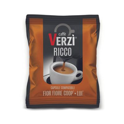 VERZI Caff Made in Italy Kit Consisting of 100 Aroma Ricco Capsules Compatible with Bialetti Coffee Machines.