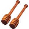 2 Pack Italian Olive Wood Honey Dipper Sticks 6,5 Inch Wooden Syrup Dippers Honeycomb Sticks Perfect for Drizzling Honey - Maple Syrup - Chocolate - Caramel - Honey Spoons view 1