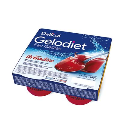 Delical Grenadine Gelified Water 4x120g Pouch