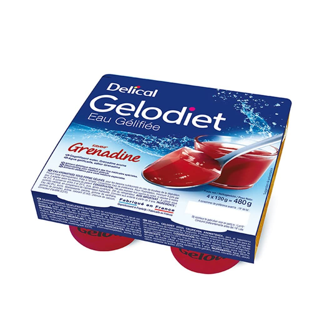 Delical Grenadine Gelified Water 4x120g Pouch