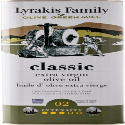 Lyrakis Family Olive Oil 5L  Greek Extra Virgin, Premium First Cold Pressed, High Polyphenols, Handpicked Olives, New Harvest, Fresh Juice from Crete  Since 1975