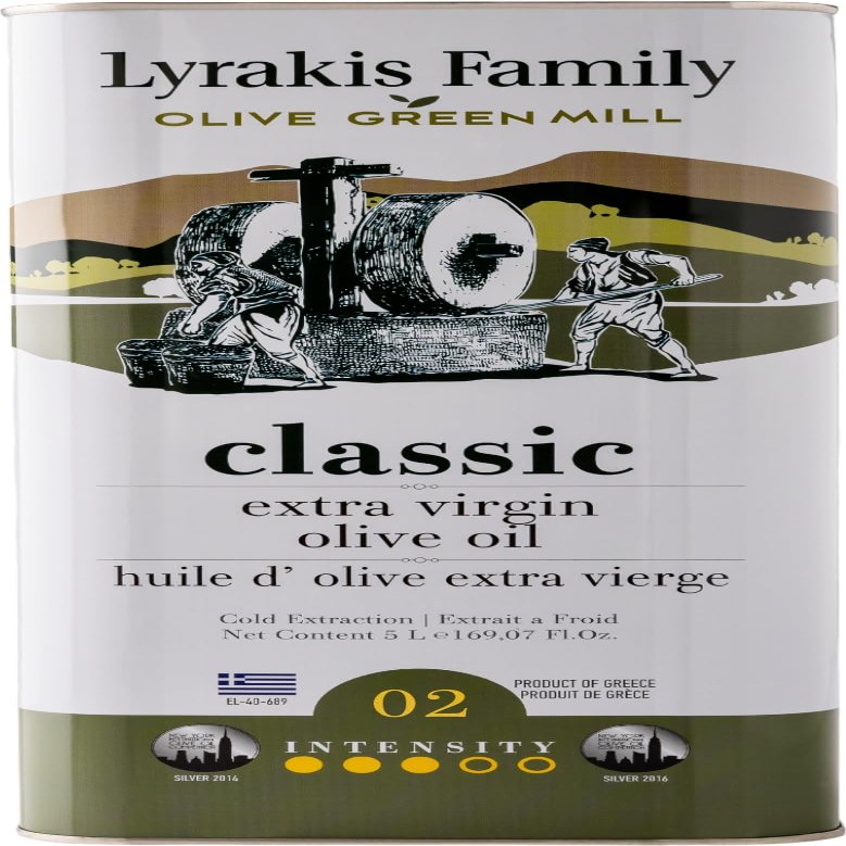 Lyrakis Family Olive Oil 5L  Greek Extra Virgin, Premium First Cold Pressed, High Polyphenols, Handpicked Olives, New Harvest, Fresh Juice from Crete  Since 1975