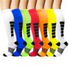 7 Pack Copper Knee High Compression Socks For Men & Women-Best For Running,Athletic,Medical,Pregnancy and Travel -15-20mmHg (L/XL, Multicoloured 8) view 1