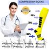 7 Pack Copper Knee High Compression Socks For Men & Women-Best For Running,Athletic,Medical,Pregnancy and Travel -15-20mmHg (L/XL, Multicoloured 8) view 4