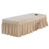 190x70cm Microfiber SPA Bedspread Massage Table Skirt with Face Rest Hole - Camel view 1
