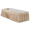 190x70cm Microfiber SPA Bedspread Massage Table Skirt with Face Rest Hole - Camel view 2