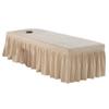 190x70cm Microfiber SPA Bedspread Massage Table Skirt with Face Rest Hole - Camel view 3