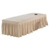 190x70cm Microfiber SPA Bedspread Massage Table Skirt with Face Rest Hole - Camel view 4