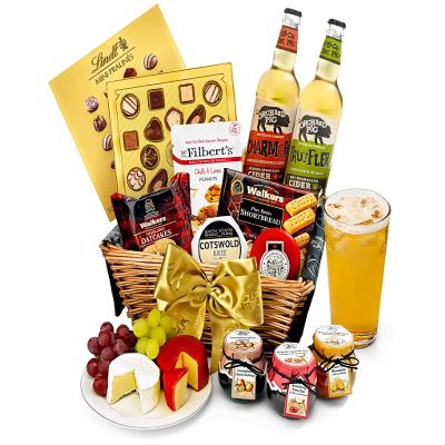 Classic Cider Gift Set - Trafalgar Cider Hamper with Mature Cheddar, Organic Brie, Chutney, Oatcakes, Shortbread - Anniversary Drink Gifts for Him, Husband, Boyfriend or Dad, from Regency Hampers