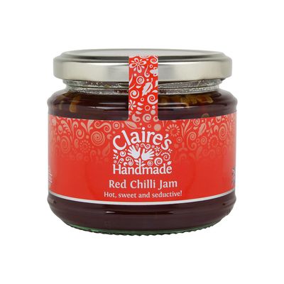 Claire's Handmade - Red Chilli Jam (225g) - Traditionally Made Hot and Sweet Jam, Suitable for Vegetarian, Vegan & Gluten Free Diets, GMO Free