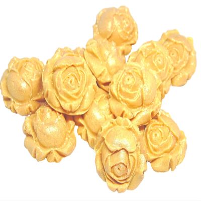 12 Rose BudsFlower Cupcake Cake Topper Decorations (Gold)