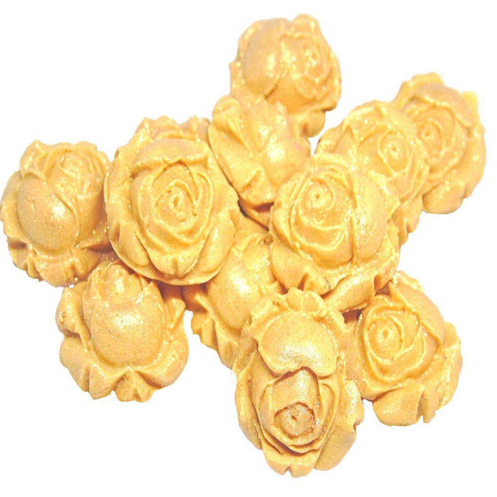 12 Rose BudsFlower Cupcake Cake Topper Decorations (Gold)