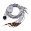 Compatible Kenz 103, 106, 107, 1201, 302, 303 10 Leads Wires IEU Banana Cardioline EKG Cable 16 Male pin 4.0mm view 2