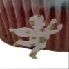 100 Precut White with Gold Heart Pattern Edible Wafer Paper Mini Cupid Cake Toppers - Perfect for Valentines Cupcakes or Table Decorations view 2