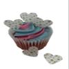 100 Precut White with Gold Heart Pattern Edible Wafer Paper Mini Heart Cake Toppers - Perfect for Valentines Cupcakes or Table Decorations view 1