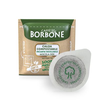 Caff Borbone Compostable Pads, Decaffeinated Coffee Blend - 50 Pods - ESE System