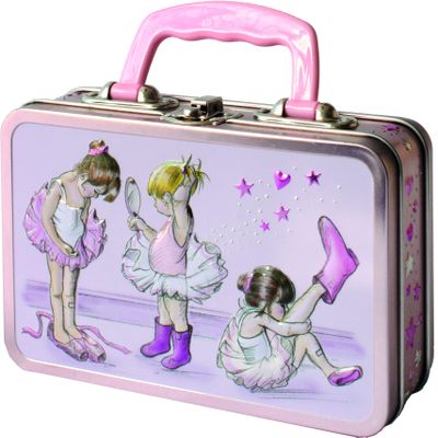 Churchill's Confectionery - Born to Dance Suitcase Tin 150g Mini Chocolate Chip Shortbread