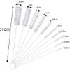 Zhiye Pipe Tube Brush Pipe Cleaning Brushes, Nylon Drinking Straws Cleaner Brush 10 Pieces set for Washing Kettle Spout, Teapot Nozzle White view 2