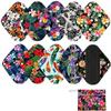 10 Pcs Resuable Menstrual Pad Set Including 1Pc Mini Wet Bag + 9Pcs Regular Flow Waterproof Mama Cloth Sanitary Napkin Pads Menstrual Pads (Panty Set, Panty Liner Bamboo Charcoal) view 1