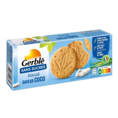 Gerbl - Biscuit Flavor Coconut Sugar Ajout132G - Lot of 4 - Price Per Lot - Fast Delivery
