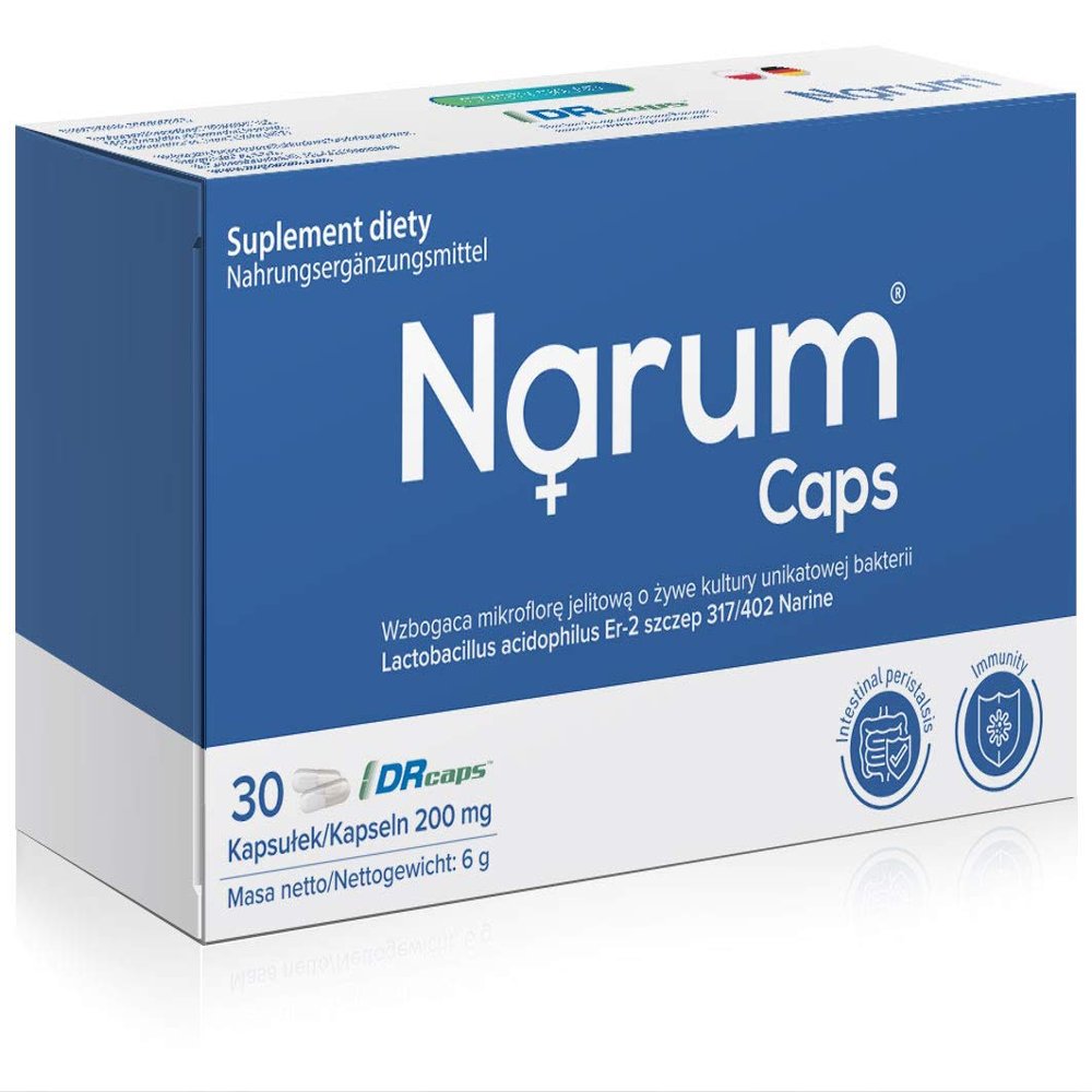 Probiotic Narine Narimax Bio Culture | 30 Vegan Capsules 200 mg | High Strength Strain of Lactobacillus Acidophilus | Dietary Supplement for Digestive and Gut Health