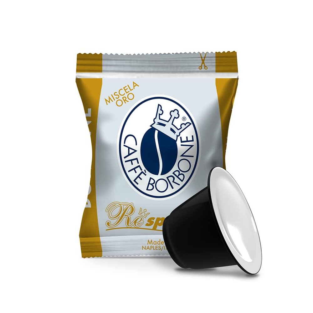Caff Borbone Respresso, Gold Coffee Blend - 50 Capsules - Compatible with Nespresso* coffee machines for domestic use