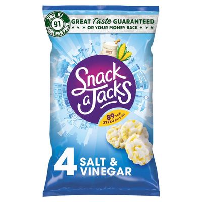 Snack a Jacks Salt and Vinegar Multipack Rice Cakes, 4 x 22 g