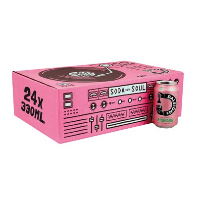 Dalston's Sparkling Rhubarb Soda (24 x 330ml) - Real Squeezed Rhubarb & Sparkling Water - 40 Kcal - No Added Sugar - No Artificial Sweeteners - Healthy Alternative - Low Calorie - Vegan