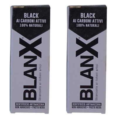 BlanX:"Black" Whitening Black Toothpaste - 2.54 Fluid Ounces (75ml) Tube (Pack of 2) [ Italian Import ]