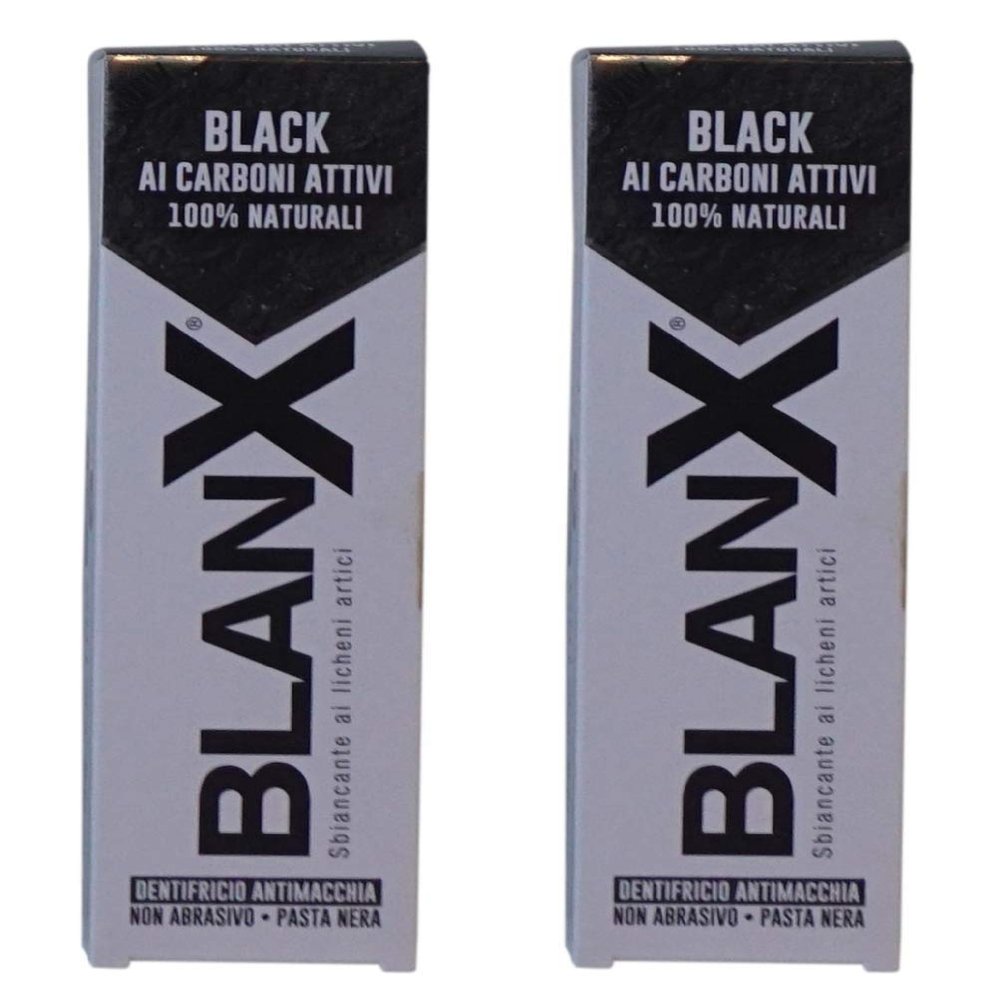 BlanX:"Black" Whitening Black Toothpaste - 2.54 Fluid Ounces (75ml) Tube (Pack of 2) [ Italian Import ]
