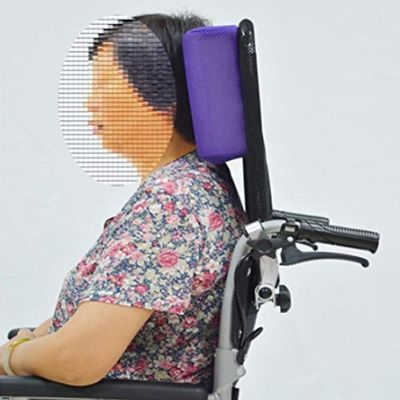 Wheelchair Headrest, Adjustable Wheelchair Head Cushion Neck Pillow Portable Wheelchair Accessories Seat Back Cushion Pillow (1.5Kg),Purple