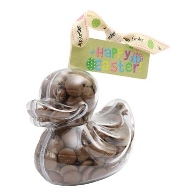 ButtonChocs Easter Chocolate Duck. Belgian Milk Chocolate Easter Gift.