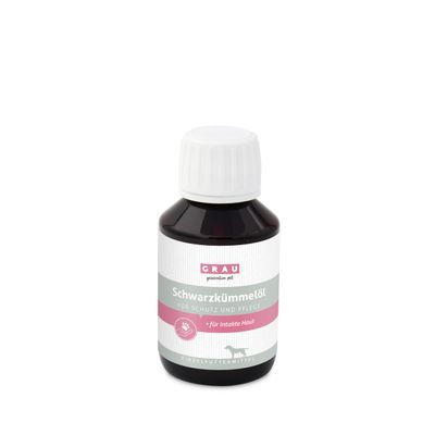 GRAU - the original - 100% cold-pressed black cumin oil, supports the immune system, pack of 1 (1 x 100 ml), single food for dogs and cats
