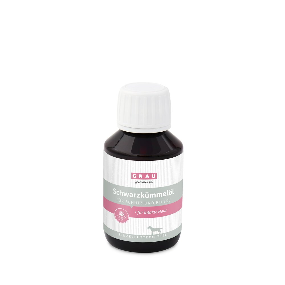 GRAU - the original - 100% cold-pressed black cumin oil, supports the immune system, pack of 1 (1 x 100 ml), single food for dogs and cats
