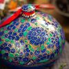 Rita Farhi Dark Chocolate Covered Gingers in a Hand Made Papier Mache Bonbonniere 130 g - Blue - New Palm Oil Free Recipe view 2