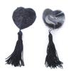 1Pair Women Rose Nipple Sticker Pasties Petal Reusable Adhesive Bra Cover Pad Breast Tassels(Black) view 1