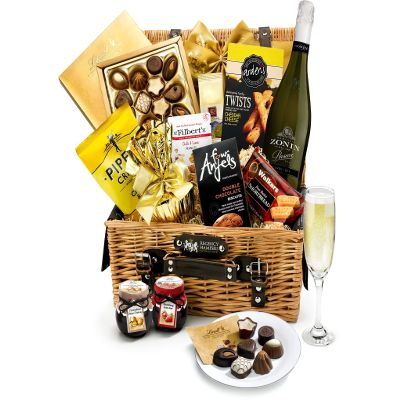 Classic Sparkling Wine Gift Basket - Tetbury Prosecco Hamper with Chutney, Cheese Twists, Shortbread - Sparkling Wine Gifts for Birthdays and Celebrations, from Regency Hampers