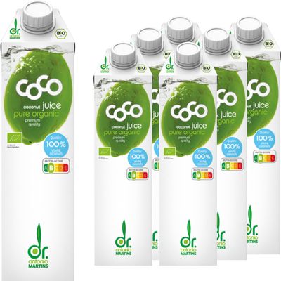 Dr. Antonio Martins Bio Coco Juice Pure (6 x 1000 ml)